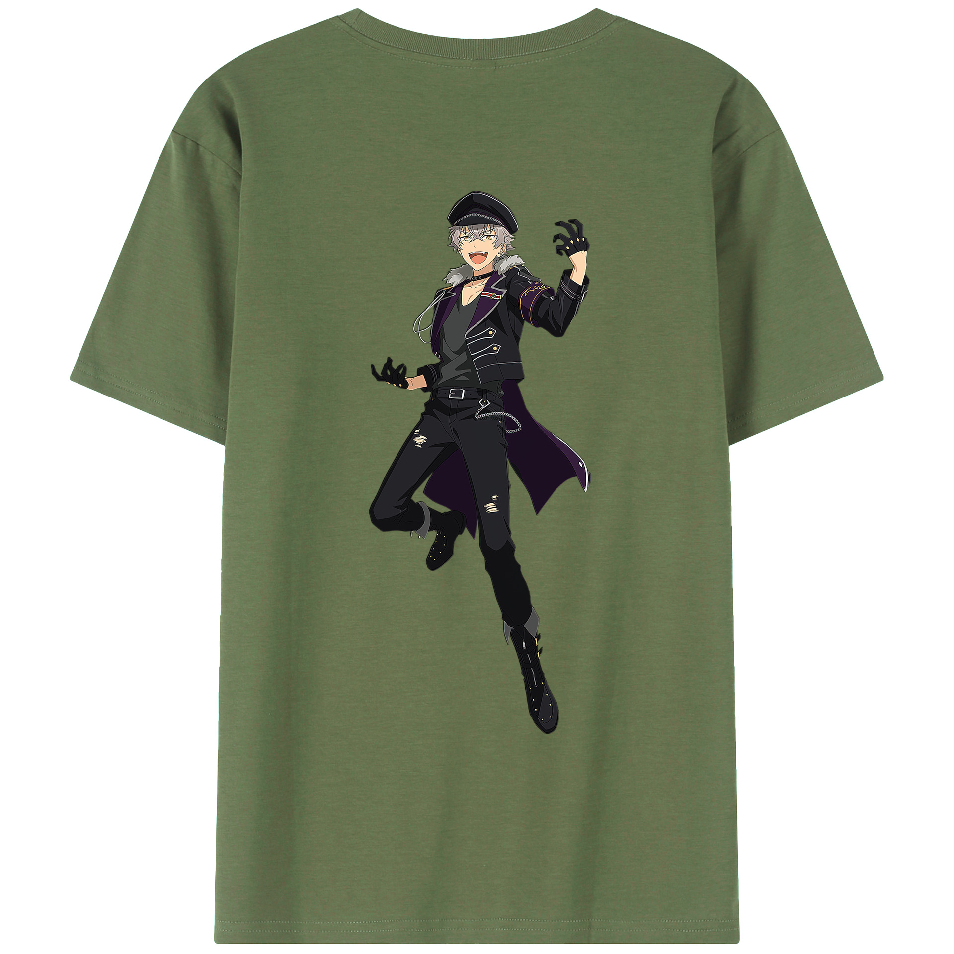 （画像用） あんさんぶるスターズ! Ensemble Stars 綿100％ メンズ半袖Tシャツ（バックプリント） 通気性